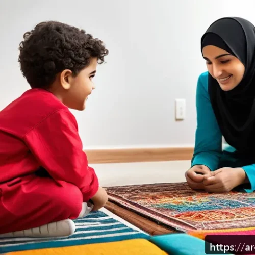 Home 17 놀이치료사 필수 중점 과목 - A warm and inviting therapy room designed for emotional connection between a Middle Eastern child an...